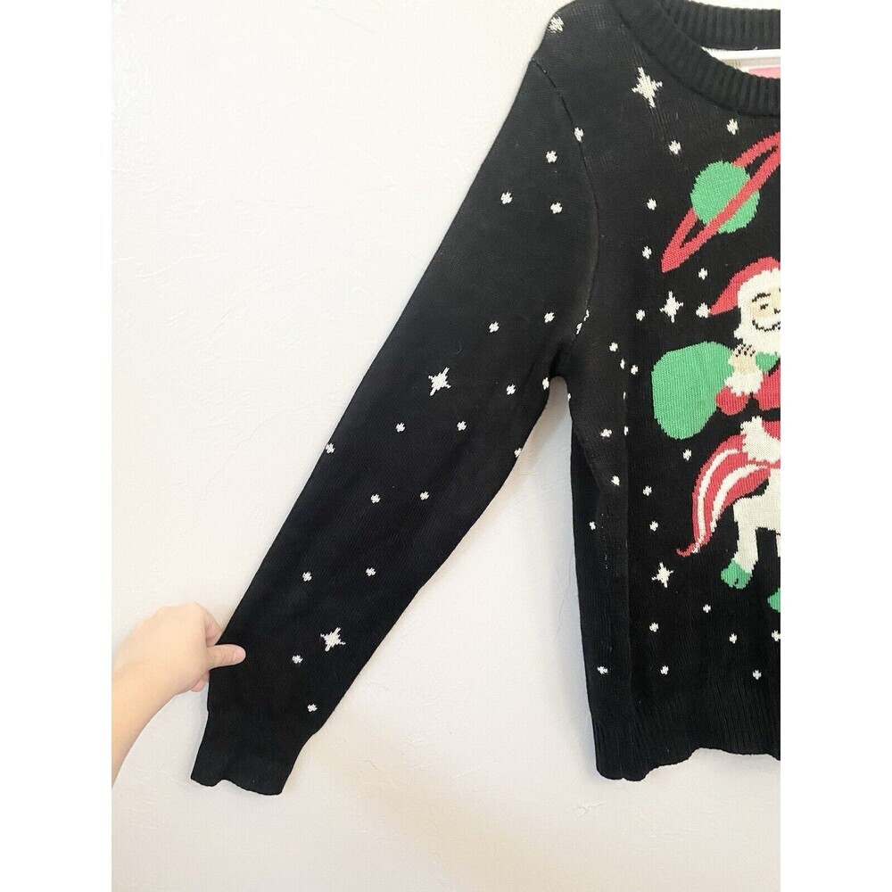 Tipsy Elves Black Santa Unicorn Sweater - Picture 4 of 7
